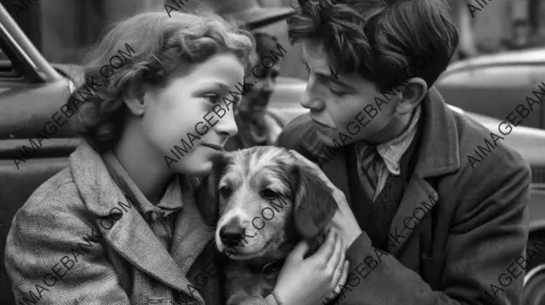 Captivating image that embodies the warmth of a small family in 1940