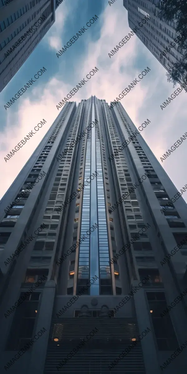 Impressive perspective of a skyscraper captured from ground level