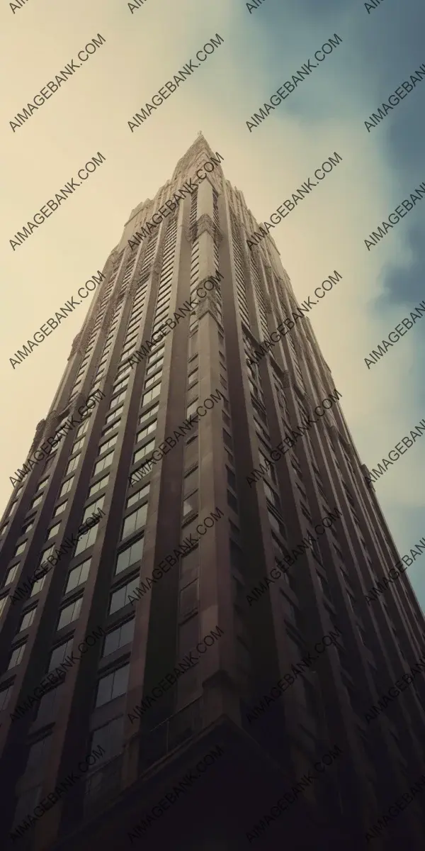 Powerful exterior shot of a skyscraper from a ground-level perspective