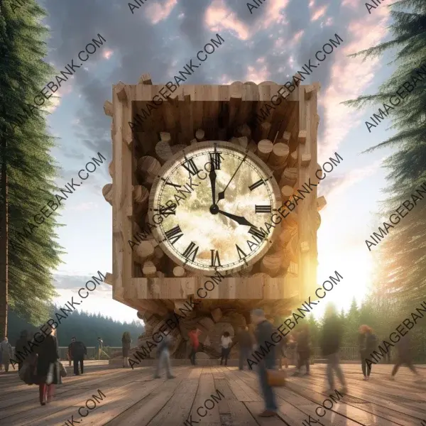 The passage of time captured in the slow progress of a mass timber construction