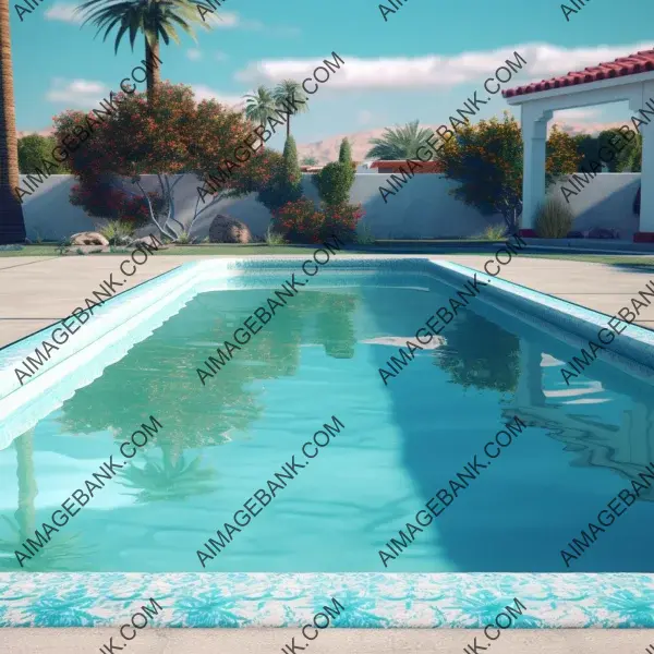 Refreshing oasis for dogs: Hyper-realistic in-ground pool view