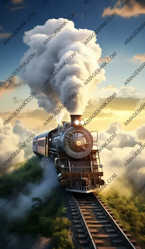 Captivating moment as a train takes off from the rail into the sky