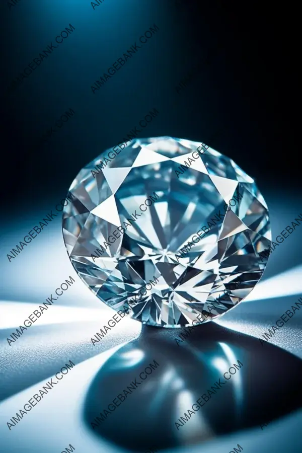 Glamorous 45-carat diamond in macro photography