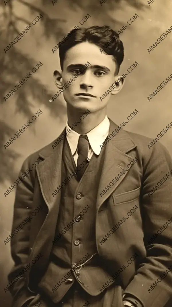 Evocative portrait of young Napoleon Hill lost in thought