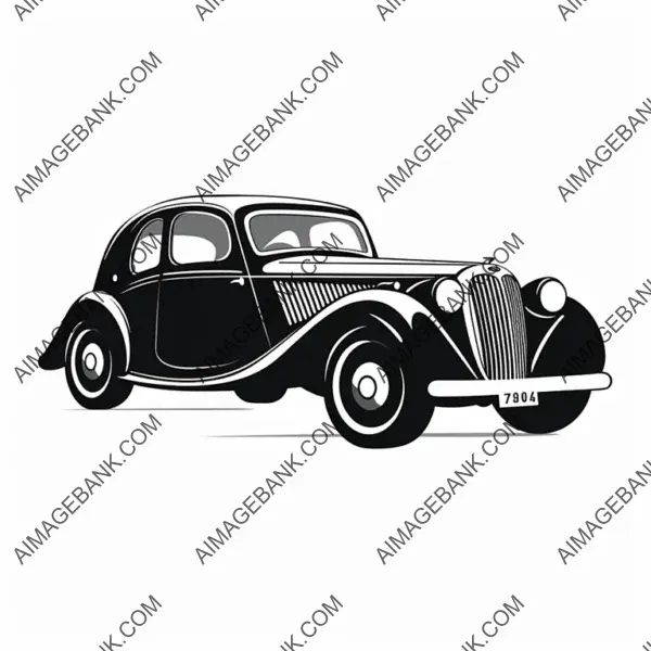 Embrace classic car elegance with a stencil representation logo.