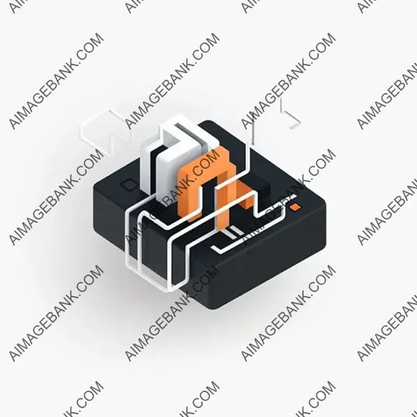 Embrace the world of technology with an isometric 2D logo that intrigues.