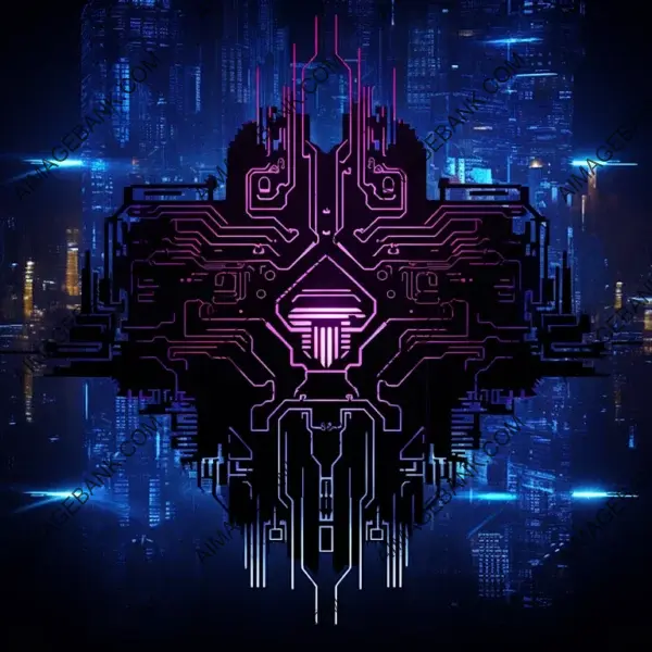 Shape cyberpunk gang emblem.