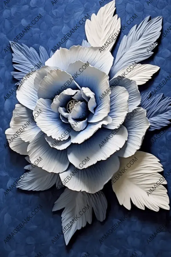 Sculptural beauty: Delicate blue and white flowers.