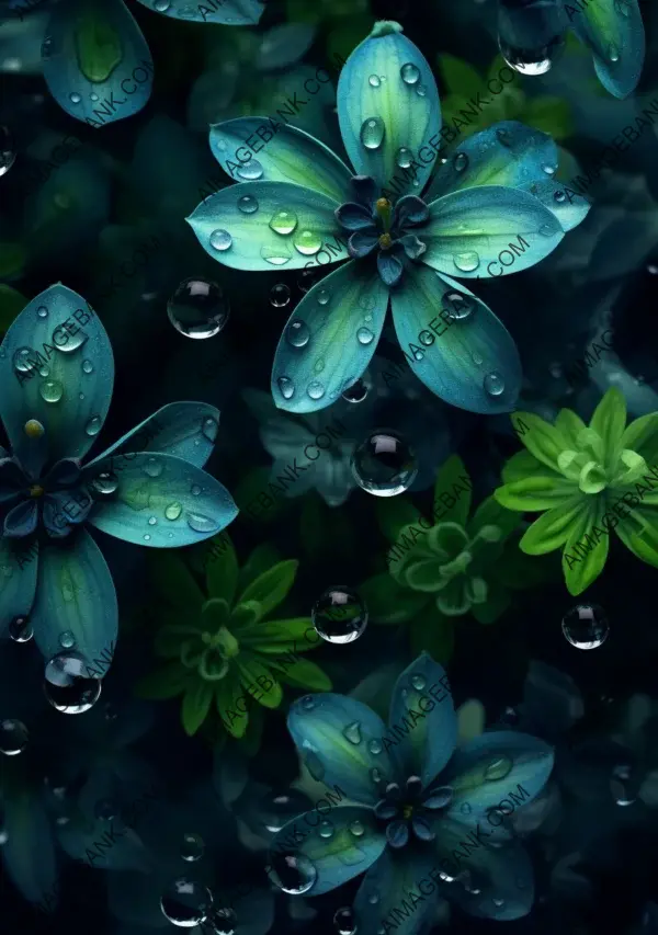 Aesthetic delight: Water droplets on lush greenery.