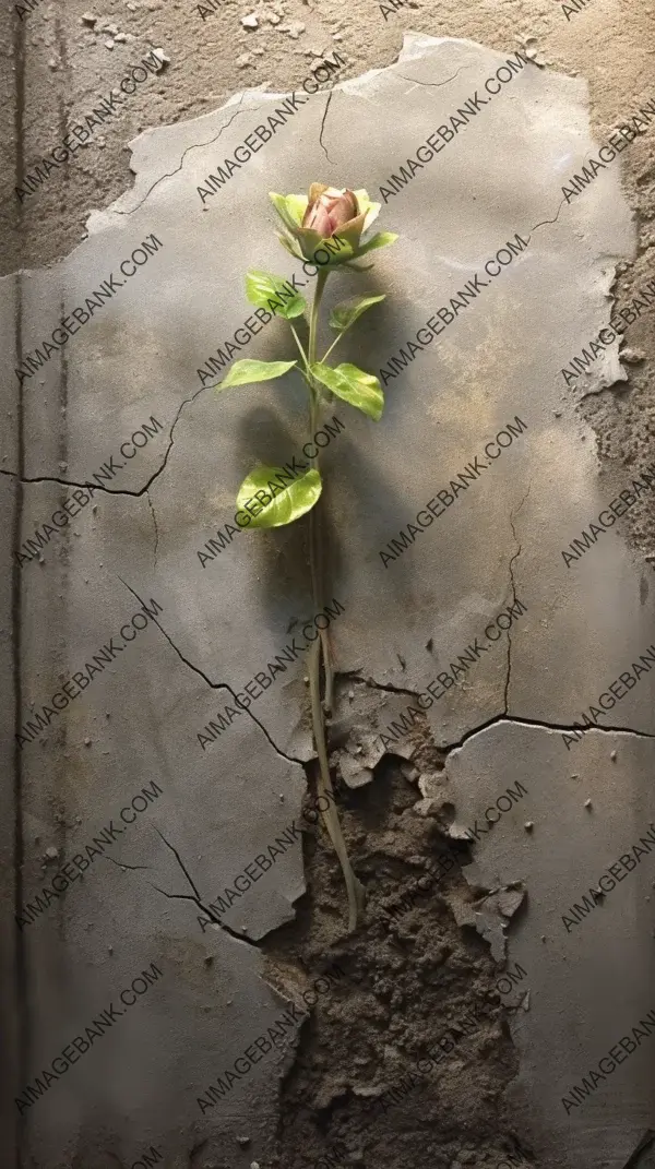 Nature&#8217;s Rebirth: Tender Bud Emerges from a Crack