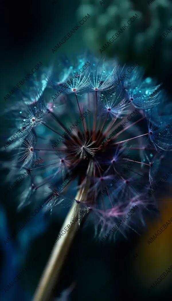 Urban ethereal beauty: Close-up of a blue dandelion