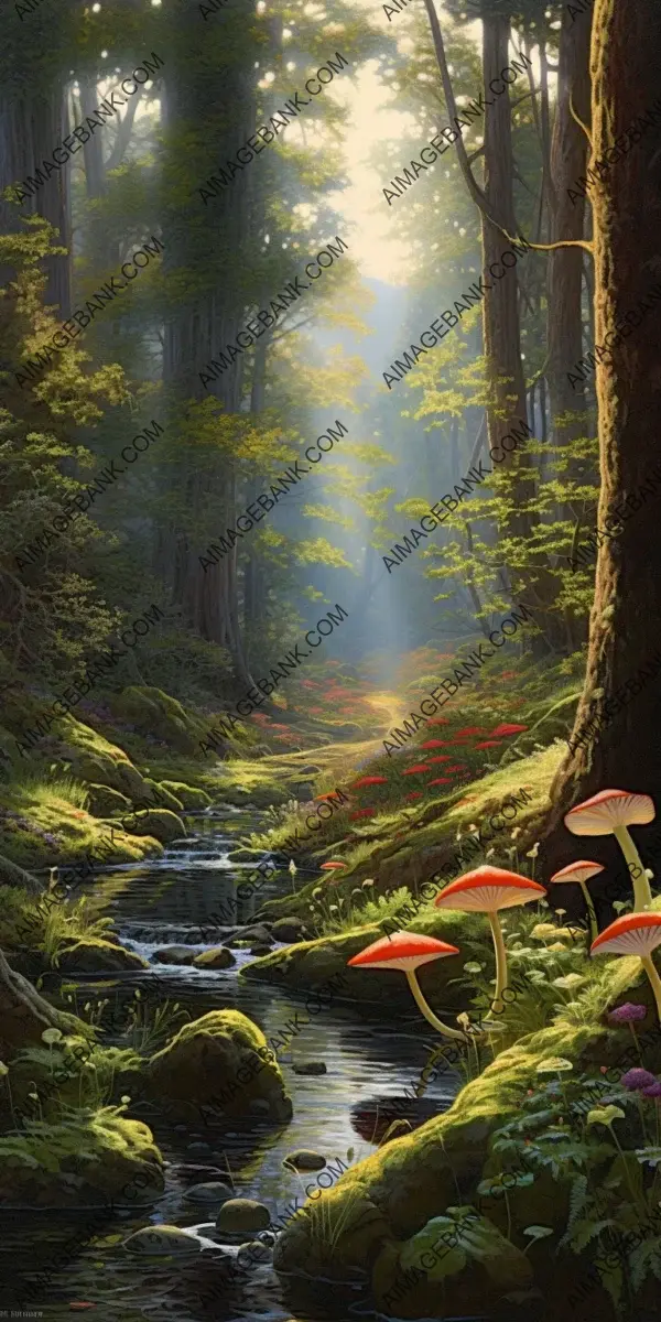 Glorious sunlight illuminating a captivating forest