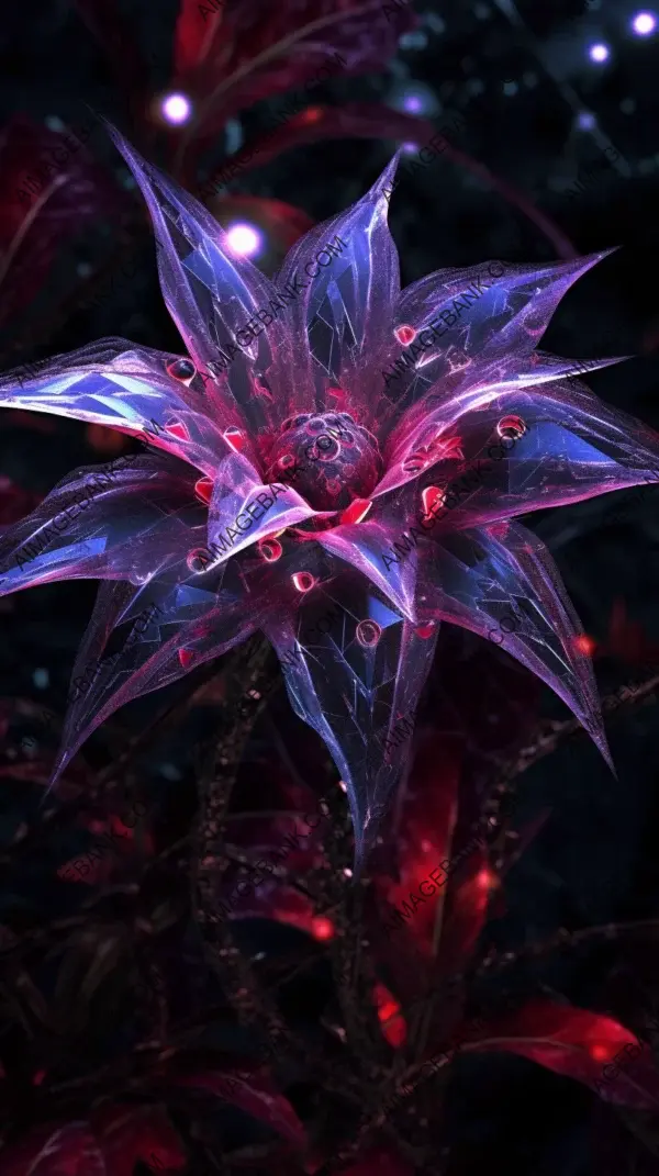 Crystal Whispers: Photorealistic Gloomy Fantasy of a Flower&#8217;s Essence