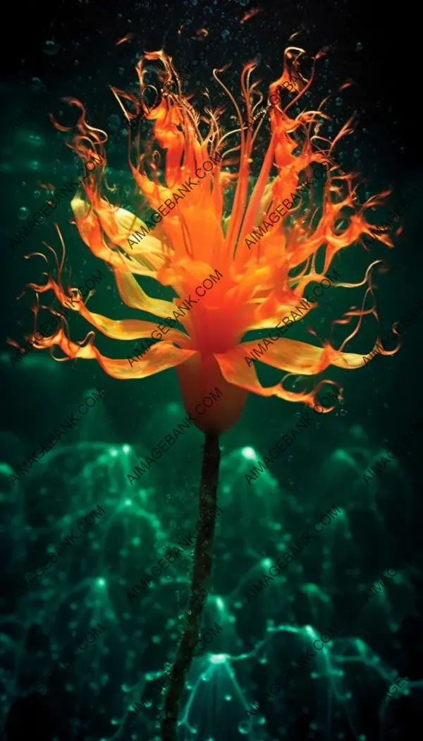 Surreal Realm: Flower Petals as Floating Flames