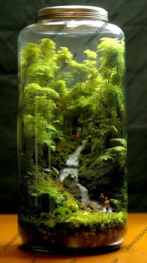 Step into a lush rainforest captured within a mesmerizing bottle