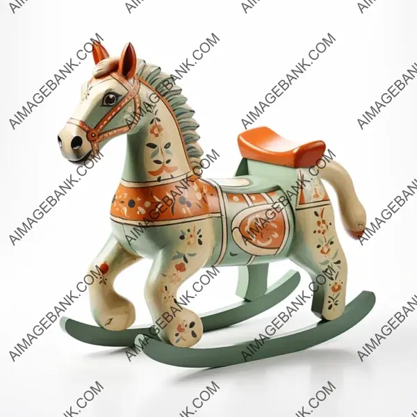 Wooden rocking horse: nostalgic childhood charm.