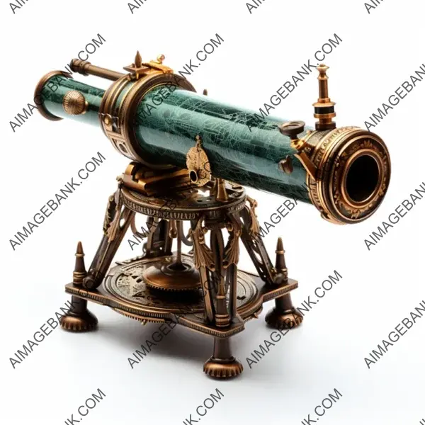 Brass telescope: past portal, human curiosity symbol.