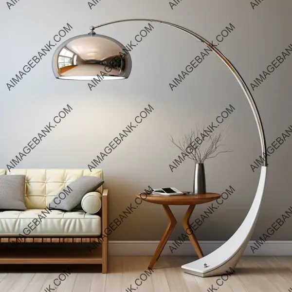 Arc floor lamp: chic ambiance, classic allure.