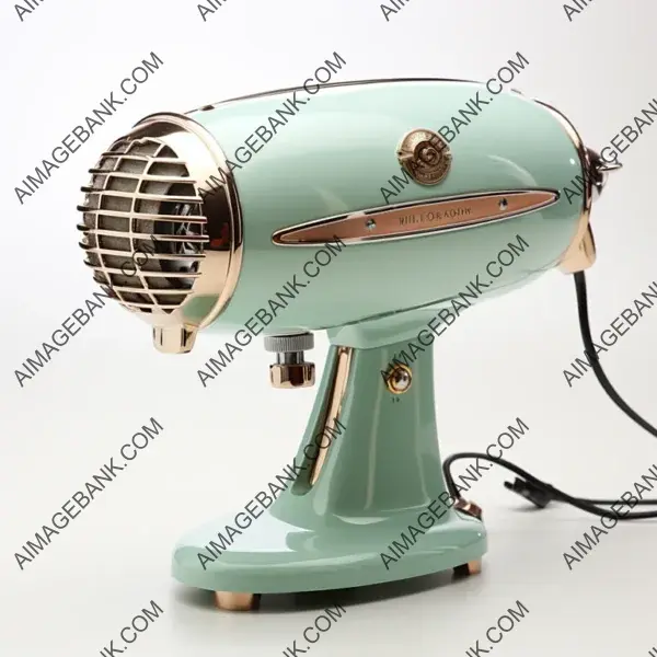 Hair dryer highlights elegance, grooming ritual.