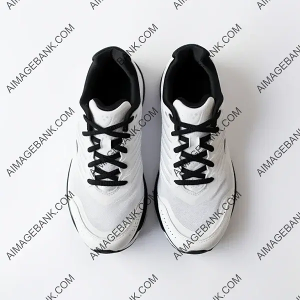 Stylish pair of athletic shoes photographed from above.