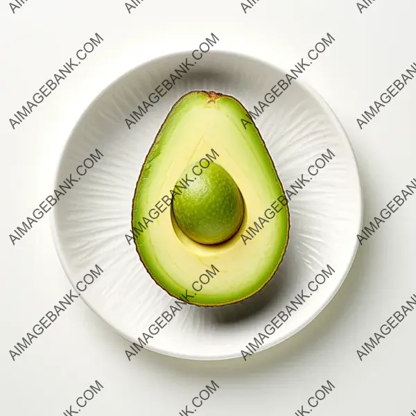 A ripe avocado seen from above.