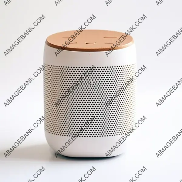 Bird&#8217;s-eye view capturing the design of a Bluetooth speaker on a white background.