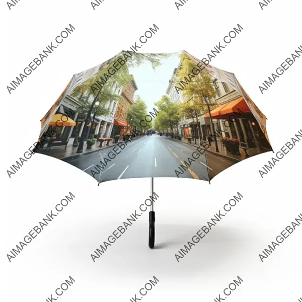 Bird&#8217;s-eye view showcasing a compact umbrella against a white background.