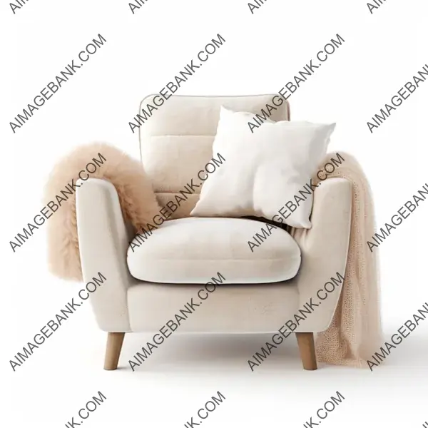 Top-down perspective showcasing a comfortable armchair in a neutral color.