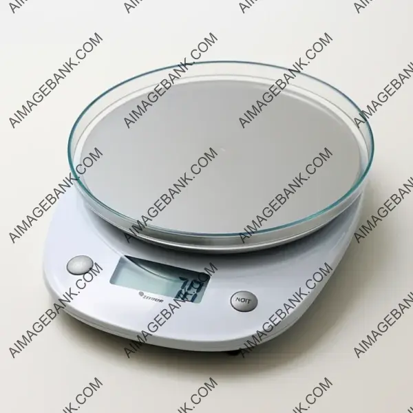 Top-down view capturing the design of a modern kitchen scale.