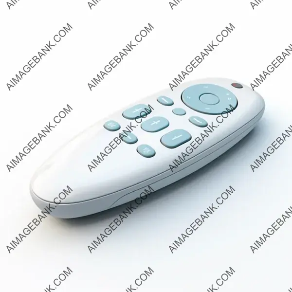 Overhead shot of a remote control against a white background.