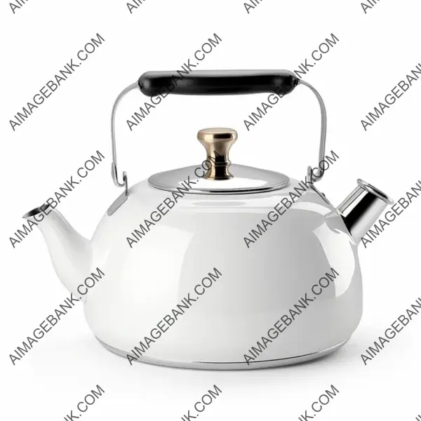 Clear view of a tea kettle against a white background.