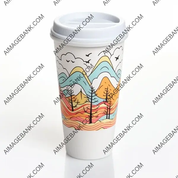 White background showcasing a travel mug.