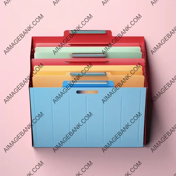 Bird&#8217;s-eye view showcasing an accordion file folder.