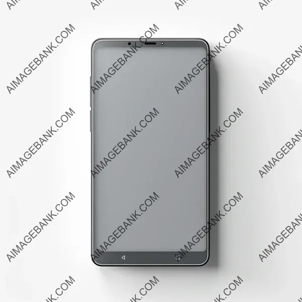 Top-view shot of a sleek smartphone against a pure white background.