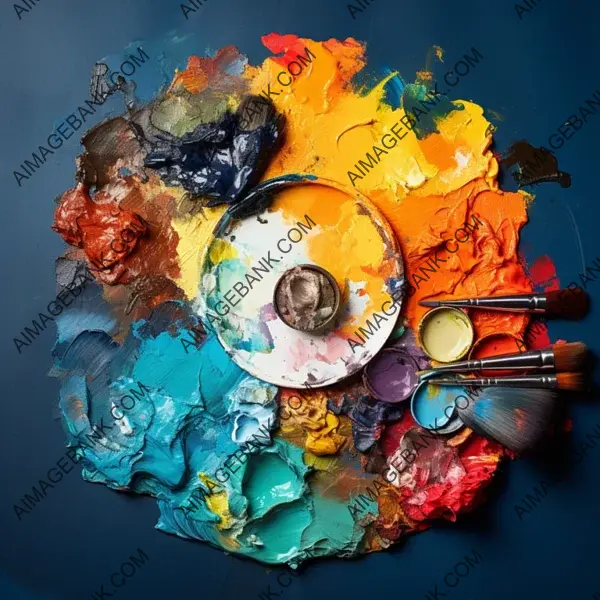 Overhead shot of a pale artists palette.