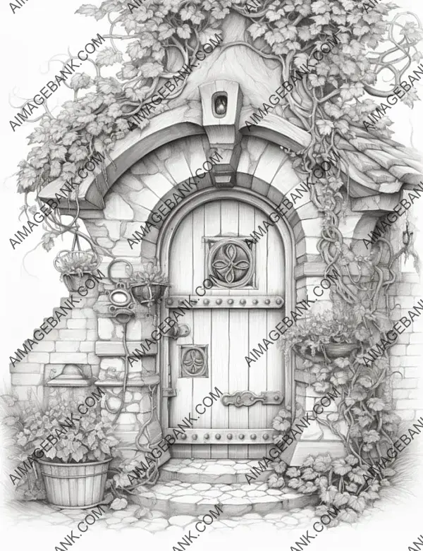 Step into imagination with coloring magical doors.