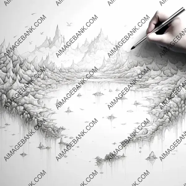 Creative depiction of a pencil engaging in self-scribbling, embodying the spirit of artistic exploration.