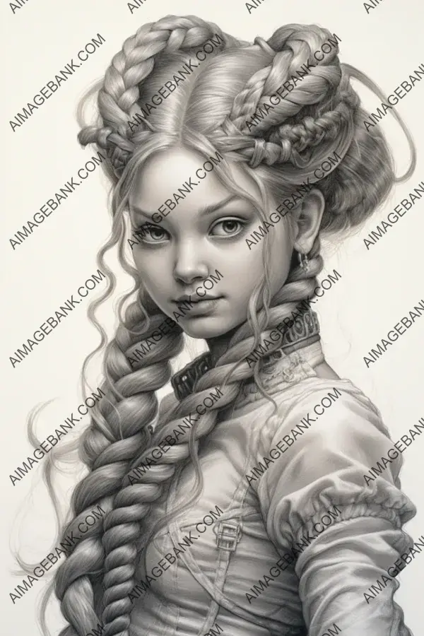 Graphite artwork capturing a goblin woman&#8217;s appearance with a focus on her unique attire.