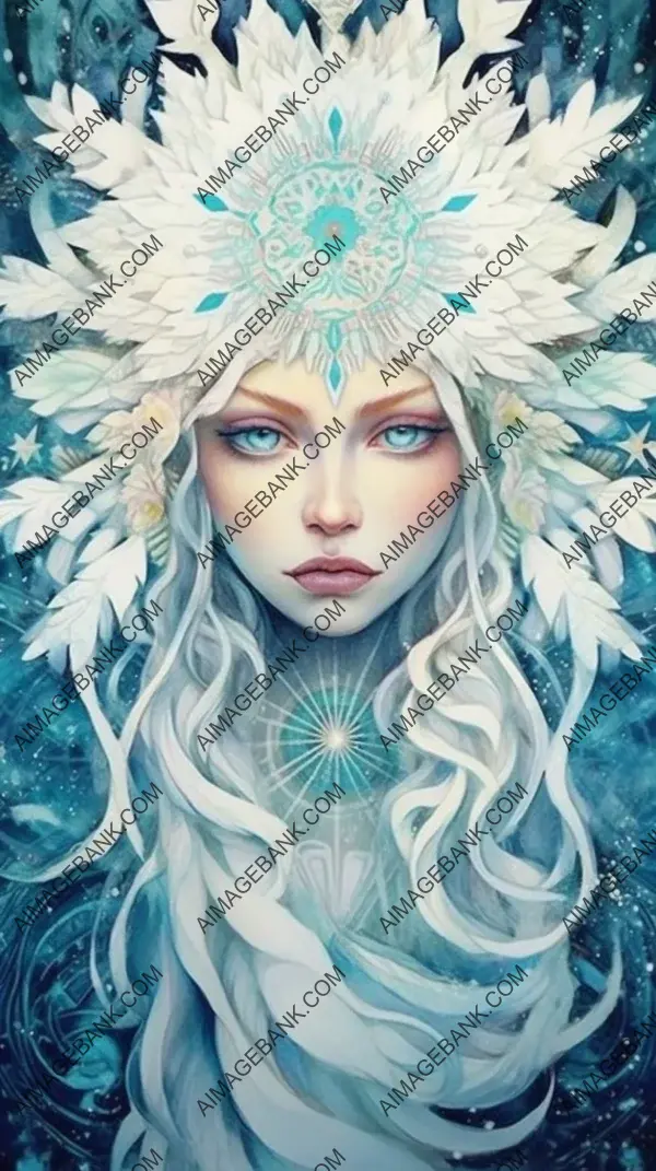 Captivating portrait: Anna Dittm as the Elegant Glacial Goddess.