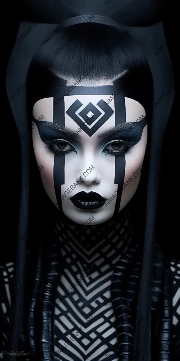 Gothic Grandeur: Extravagant Black Female Portrayed in Cybernetic Egyptian Style