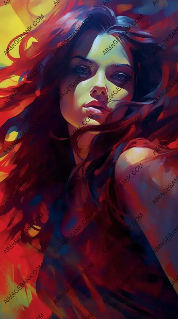 Vibrant and captivating illustration showcasing the beauty of a woman