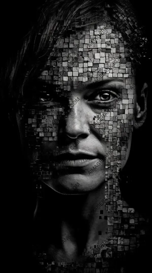 Mystery Unveiled in Mosaic Pixelated Image of Woman&#8217;s Face