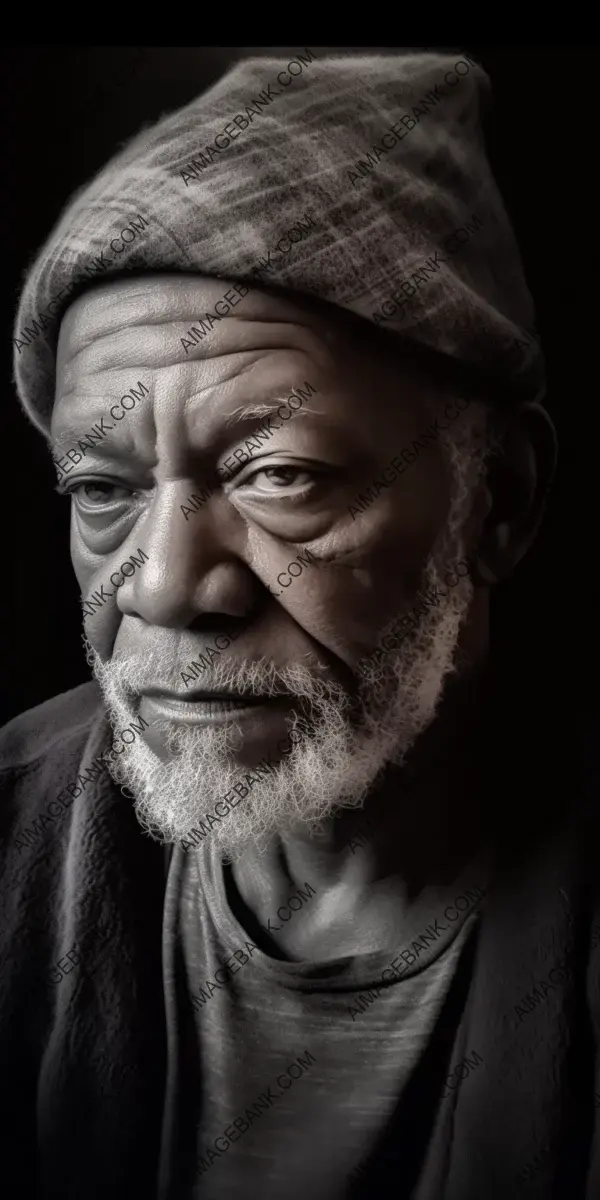 Graphite portrait of an elderly man&#8217;s features