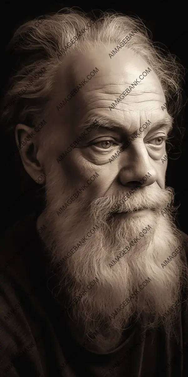 Detailed graphite portrait of an elderly man