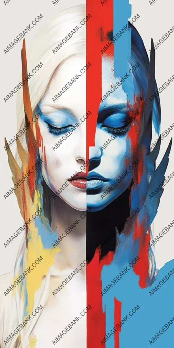 Strong Colors Showcasing a Woman&#8217;s Two-faced Demonic and Angelic Nature