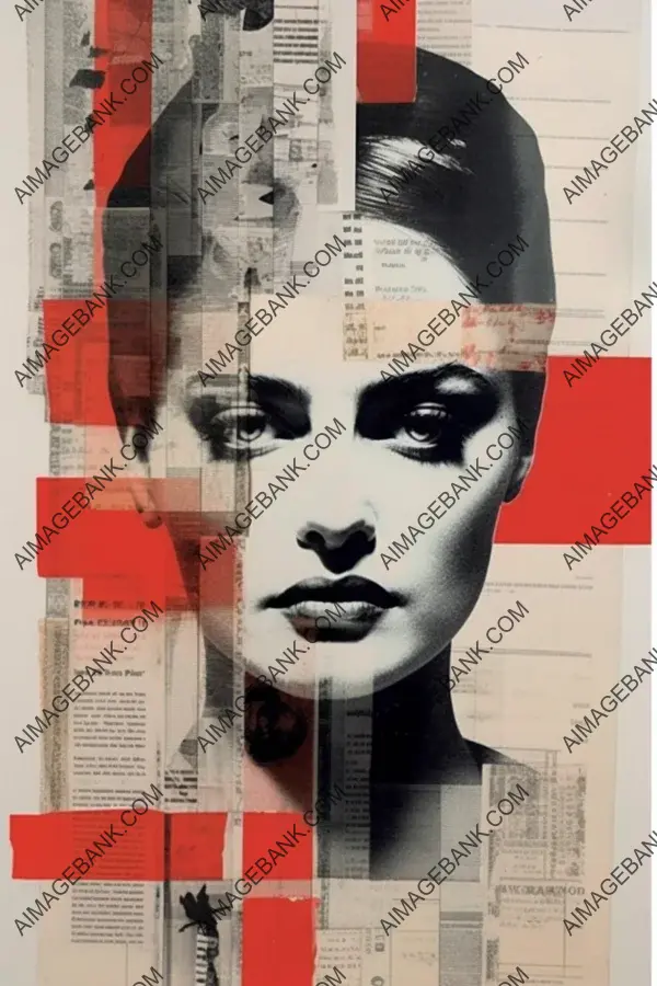 Artistic Superimposed Newspaper Fashion Portrait