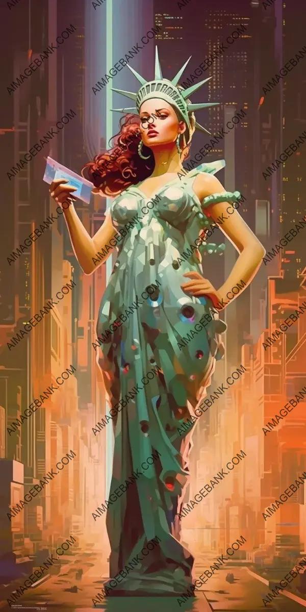 Vivid pop art deco masterpiece ansin iconic portrayal