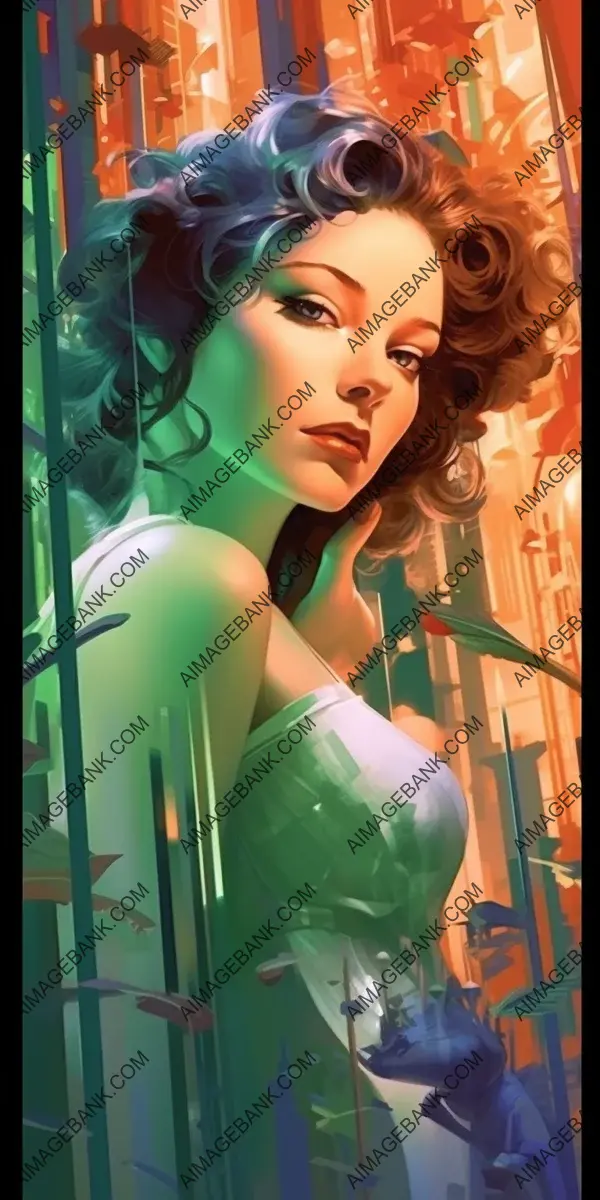 Vivid pop art deco masterpiece ansin bold expression