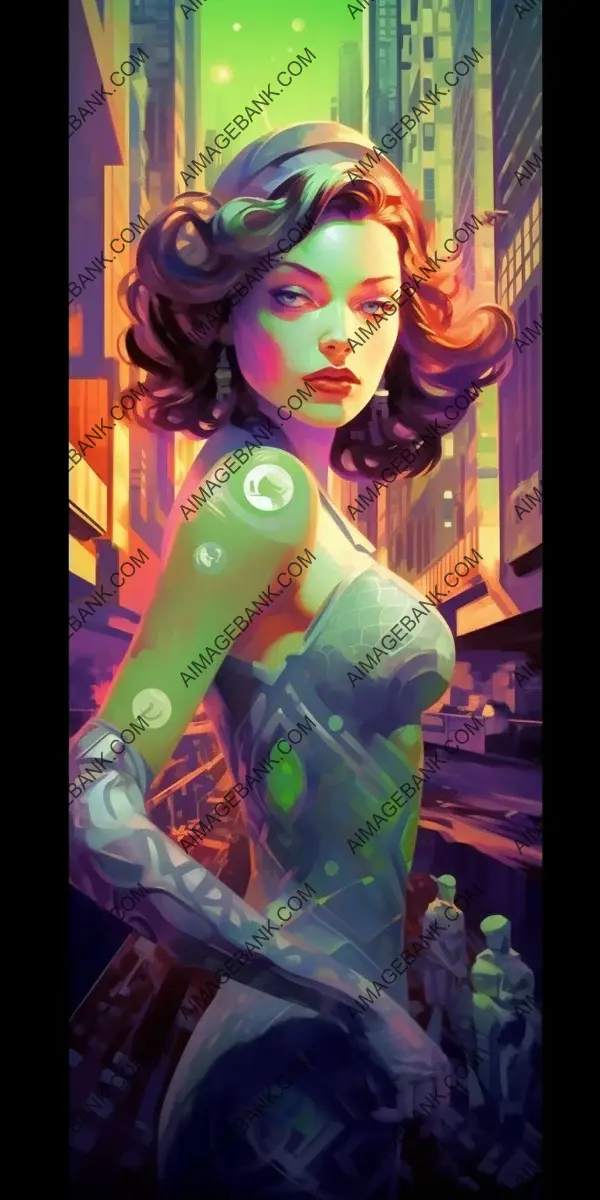 Vivid pop art deco masterpiece ansin captivating imagery