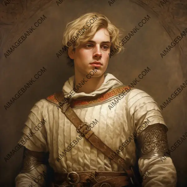 Young man white hair medieval legend